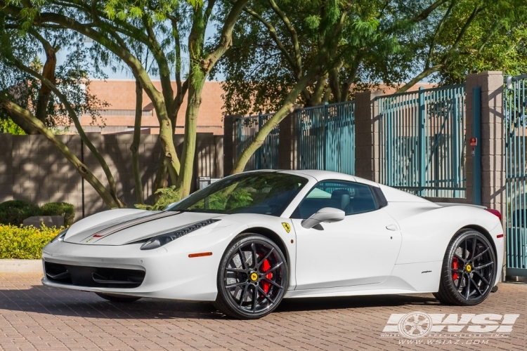 2014 Ferrari 458 Italia with 21" Lexani Stuttgart in Gloss Black wheels