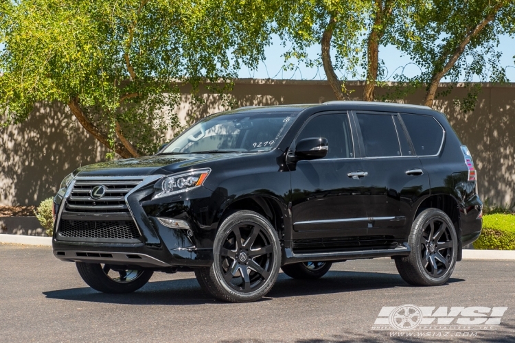 2015 Lexus GX with 22" Black Rhino Mozambique (RF) in Gloss Black Milled wheels