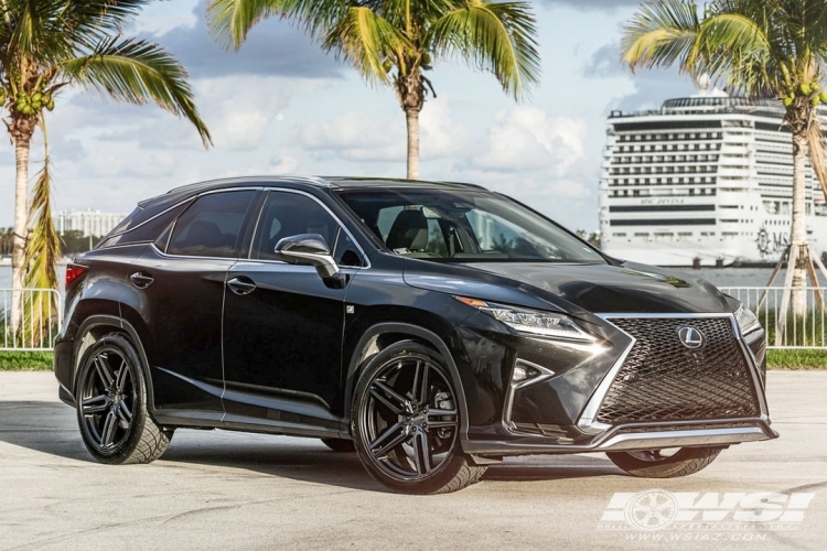 2017 Lexus RX with 22" Vossen HF-1 in Gloss Black Machined (Smoke Tint) wheels