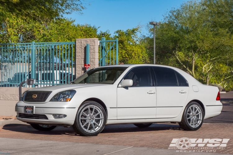 2002 Lexus LS with 19" Lumarai Riviera (RF) in Silver Machined wheels