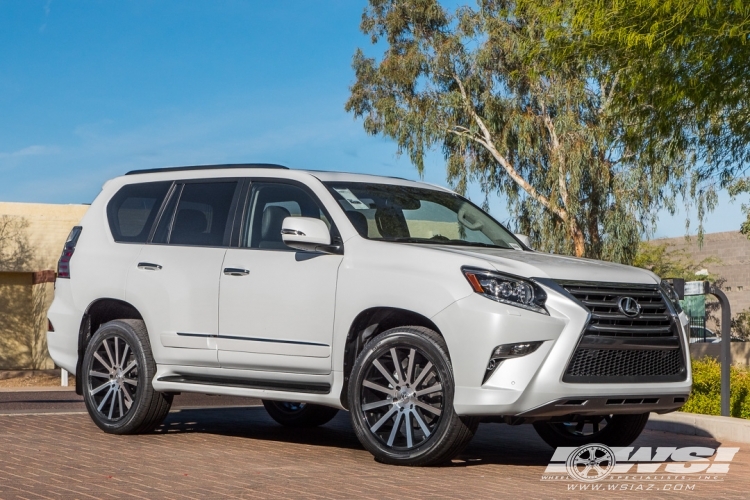 2018 Lexus GX with 22" MKW M118 in Gloss Black (Machined Face) wheels