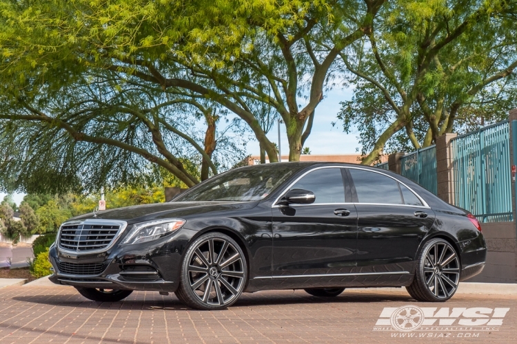 2015 Mercedes-Benz S-Class with 22" Gianelle Santoneo in Matte Black (Ball Cut Details) wheels