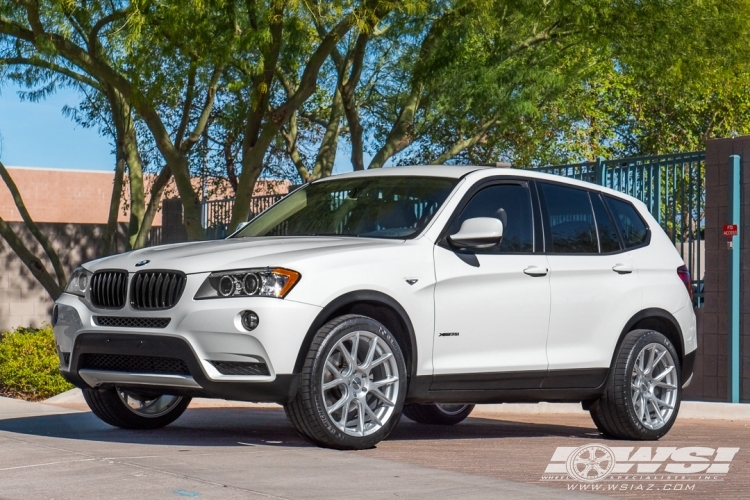 2011 BMW X3 with 20" Vossen VFS-6 in Silver Metallic wheels