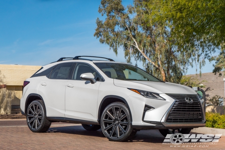 2017 Lexus RX with 22" Gianelle Santoneo in Matte Black (Ball Cut Details) wheels