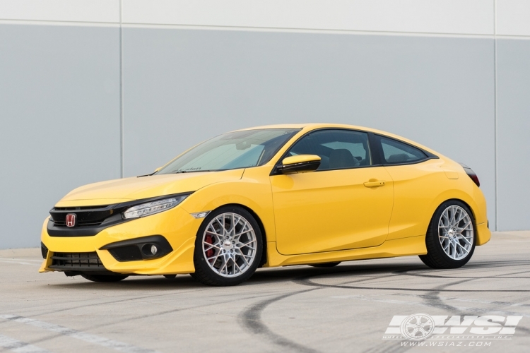 2017 Honda Civic with 18" TSW Sebring in Silver Machined wheels