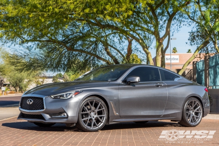 2018 Infiniti Q60 with 20" Vossen VFS-6 in Gloss Graphite wheels