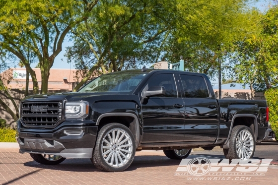 2016 GMC Sierra 1500 with 24" Black Rhino Spear in Silver wheels