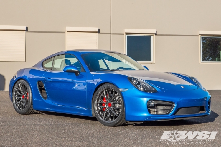 2014 Porsche Cayman with 20" Vorsteiner V-FF 107 in Graphite (Carbon Graphite) wheels