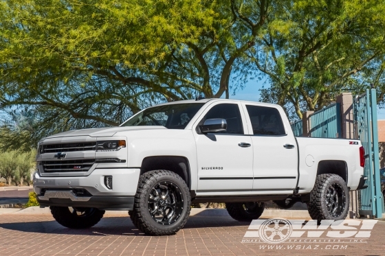 2017 Chevrolet Silverado 1500 with 20" SOTA Off Road Novakane 6 in Black Milled (Death Metal) wheels