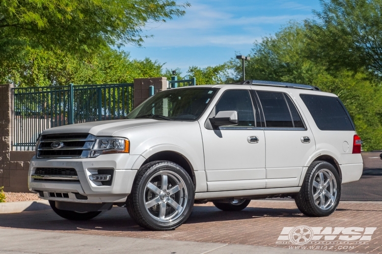 2015 Ford Expedition with 22" Black Rhino Pondora in Silver (Machine Cut Face) wheels