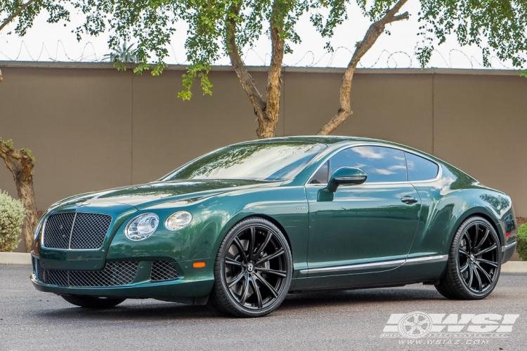 2013 Bentley Continental with 22" Gianelle Cuba-10 in Matte Black (w/Ball Cut Details) wheels