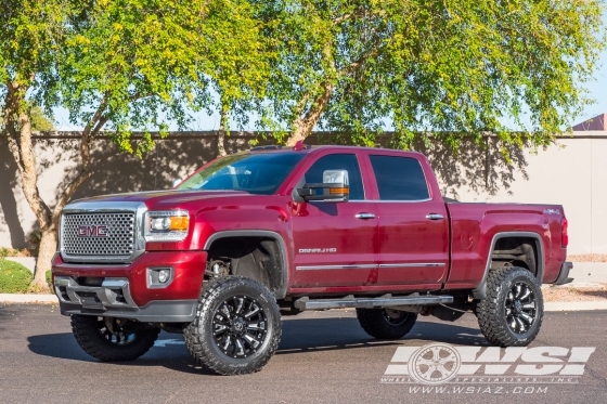 2015 GMC Sierra 2500 with 20" Black Rhino Pinatubo in Gloss Black (Milled Accents) wheels