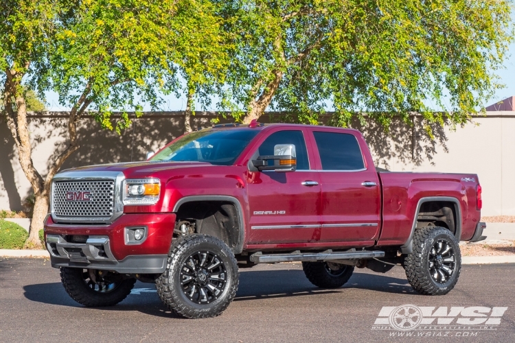 2015 GMC 2500 with 20" Black Rhino Pinatubo in Gloss Black (Milled Accents) wheels