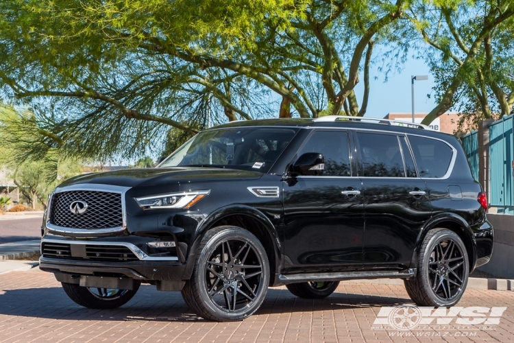 2018 Infiniti QX80 with 24" Gianelle Parma in Gloss Black wheels