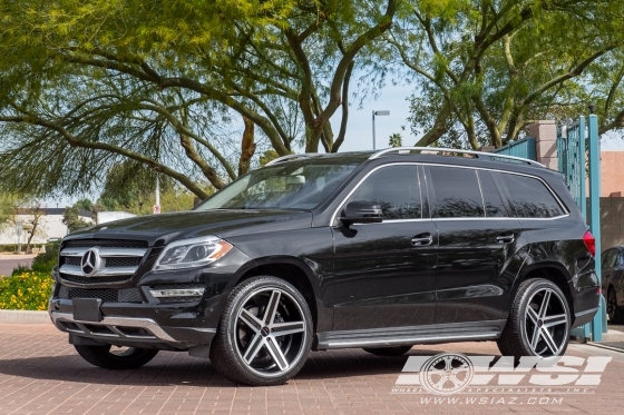 2014 Mercedes-Benz GLS/GL-Class with 22" Giovanna Dramuno-5 in Machined Black wheels