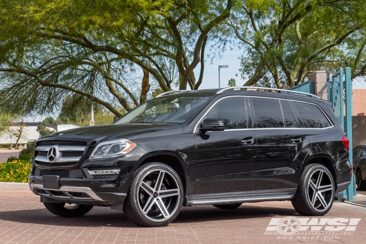 2014 Mercedes-Benz GLS/GL-Class with 22" Giovanna Dramuno-5 in Machined Black wheels