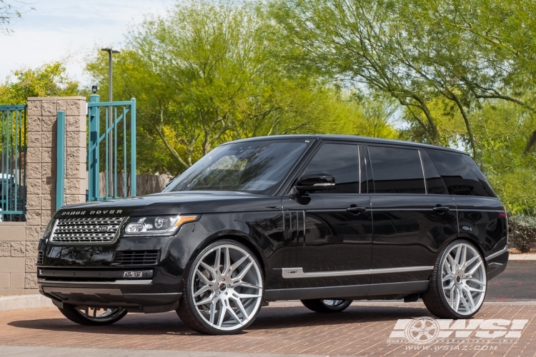 2018 Land Rover Range Rover with 26" Giovanna Bogota in Silver Machined wheels