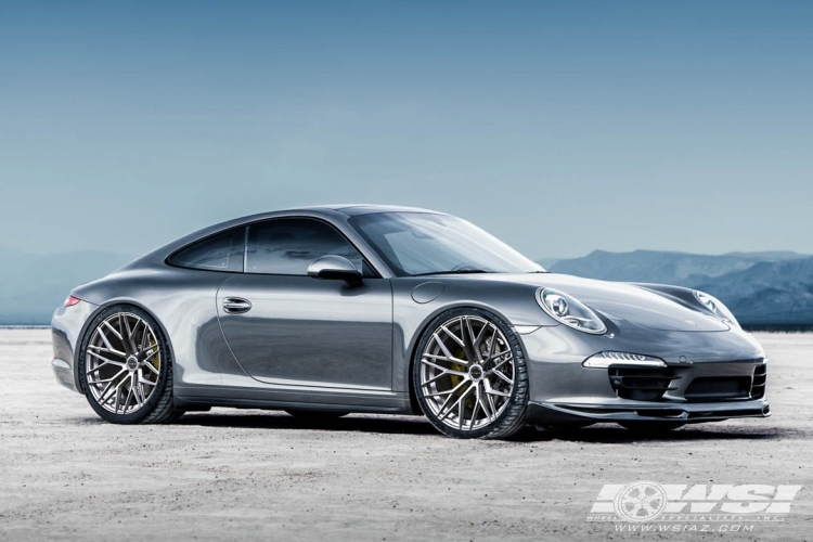 2018 Porsche 911 with 20" Brixton Forged CM10 in Titanium wheels