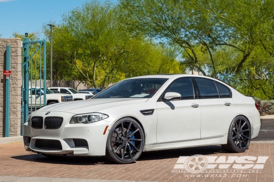 2013 BMW M5 with 22" Vossen CVT in Satin Black (Custom Finish) wheels