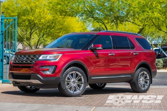 2017 Ford Explorer with 20" RBP - Rolling Big Power 94R in Chrome (Black Inserts) wheels