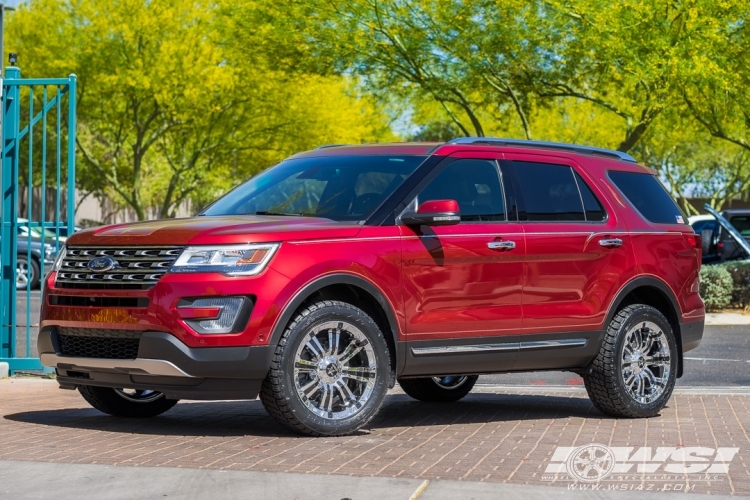 2017 Ford Explorer with 20" RBP - Rolling Big Power 94R in Chrome (Black Inserts) wheels