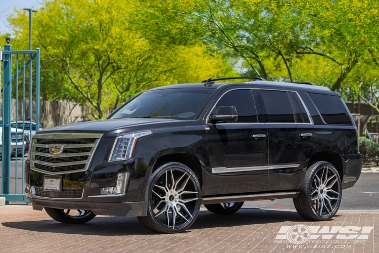 2015 Cadillac Escalade with 26" Giovanna Bogota in Gloss Black Machined wheels