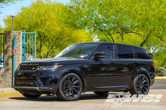 2018 Land Rover Range Rover Sport with 22" Redbourne Noble in Matte Black (Gloss Black Face) wheels