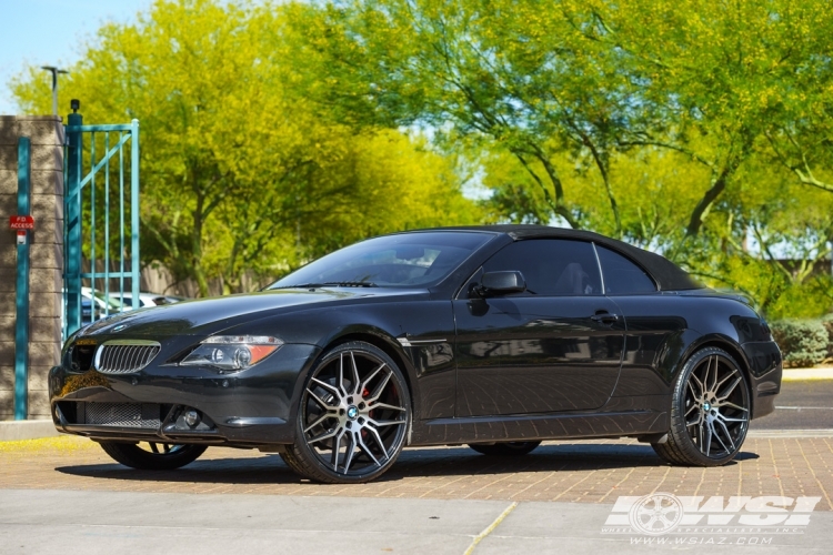 2007 BMW 6-Series with 22" Giovanna Bogota in Gloss Black Machined wheels