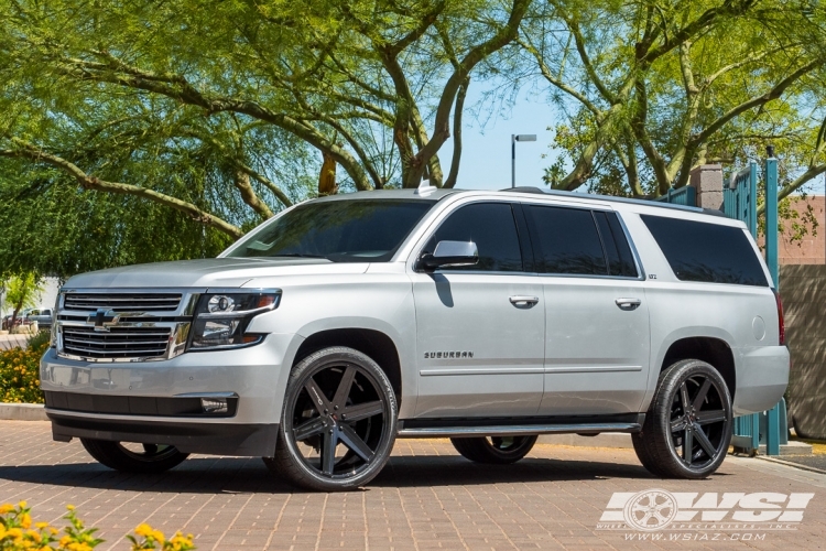 2016 Chevrolet Suburban with 24" Giovanna Dramuno-6 in Gloss Black wheels