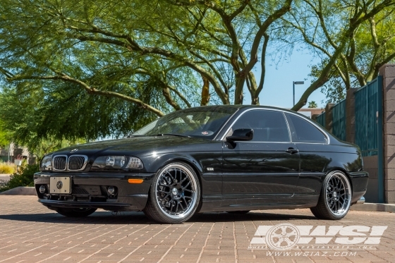 2000 BMW 3-Series with 19" TSW Valencia in Gloss Black (Mirror Cut Lip) wheels