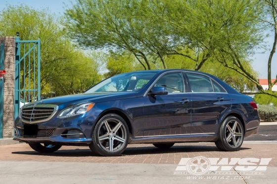 2014 Mercedes-Benz E-Class with 18" Mandrus Estrella in Gunmetal Machined wheels