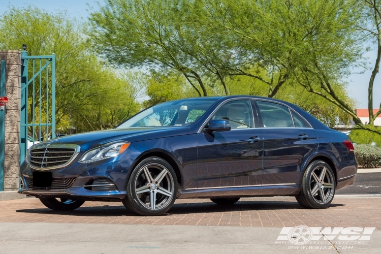 2014 Mercedes-Benz E-Class with 18" Mandrus Estrella in Gunmetal Machined wheels