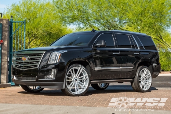 2015 Cadillac Escalade with 26" Koko Kuture Massa-7 in Silver wheels