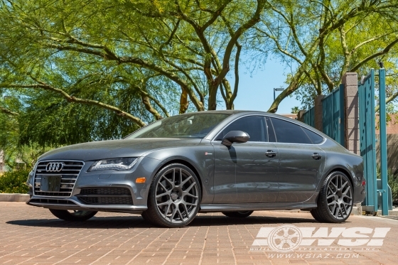 2015 Audi A7 with 21" TSW Nurburgring (RF) in Gunmetal Machined (Rotary Forged) wheels