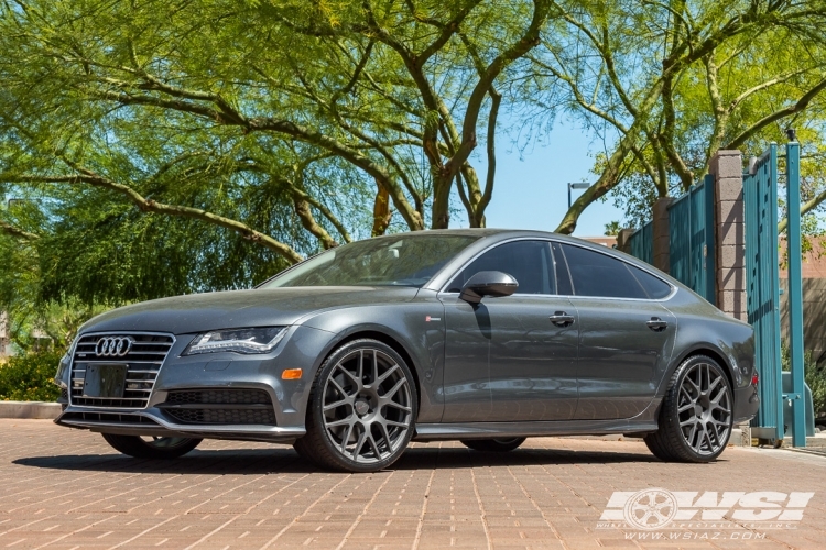 2015 Audi A7 with 21" TSW Nurburgring (RF) in Gunmetal Machined (Rotary Forged) wheels