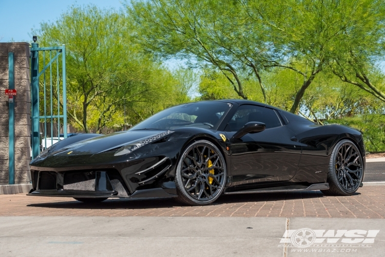 2015 Ferrari 458 Italia with 21" Vossen HF-2 in Gloss Black wheels
