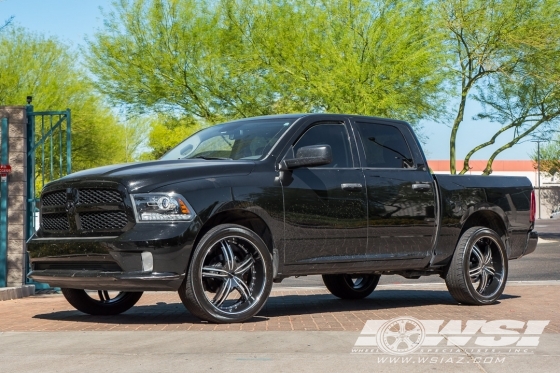2014 Dodge Ram with 24" MKW M105 in Black (Machined Face w/ Groove) wheels