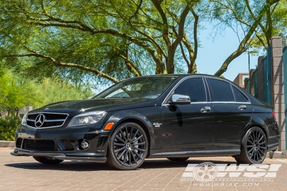 2009 Mercedes-Benz C-Class with 19" Mandrus Rotec (RF) in Matte Black (Rotary Forged) wheels
