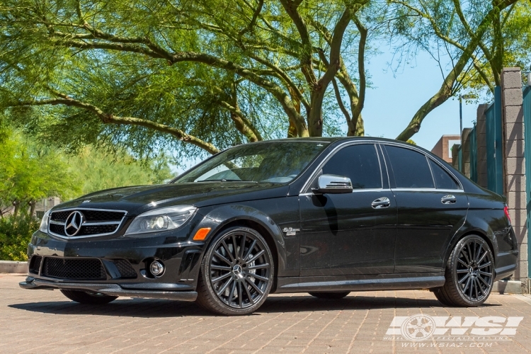 2009 Mercedes-Benz C-Class with 19" Mandrus Rotec (RF) in Matte Black (Rotary Forged) wheels