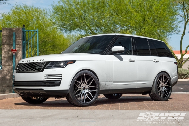 2018 Land Rover Range Rover with 24" Giovanna Bogota in Gloss Black Machined wheels