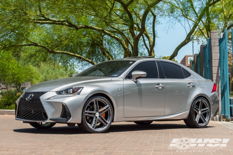 2017 Lexus IS with 20" Vossen VFS-5 in Gloss Graphite wheels