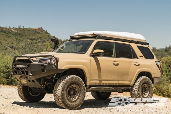 2017 Toyota 4-Runner with 17" Black Rhino Garrison (BL) in Desert Sand (Black Lip Ring) wheels