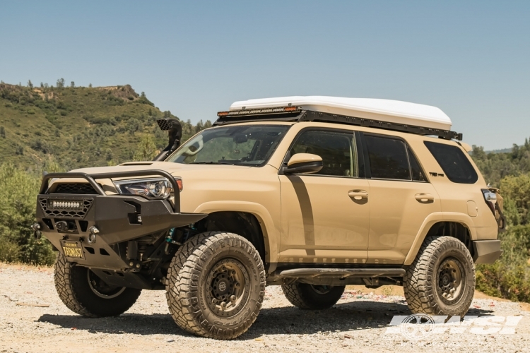 2017 Toyota 4-Runner with 17" Black Rhino Garrison (BL) in Desert Sand (Black Lip Ring) wheels