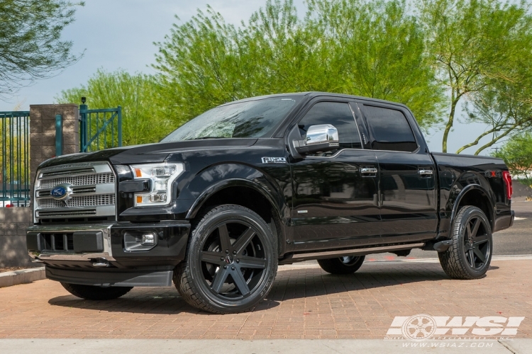 2017 Ford F-150 with 22" Giovanna Dramuno-6 in Satin Black wheels