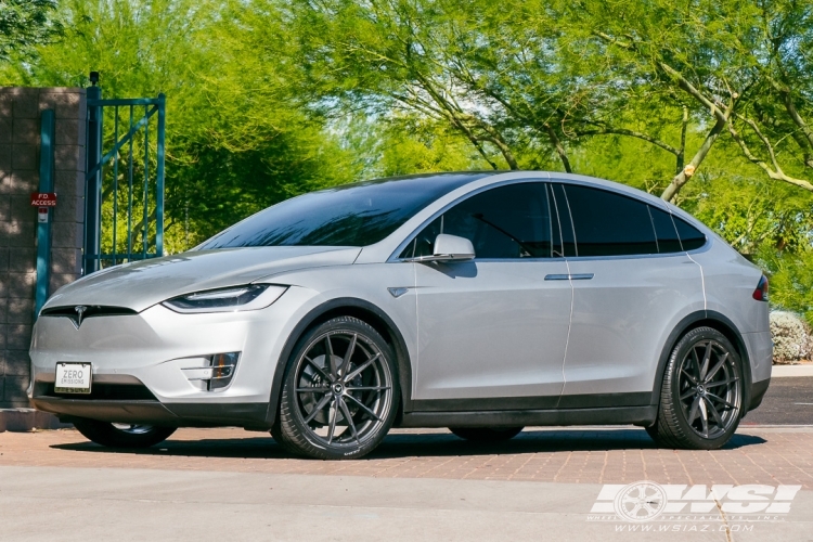 2016 Tesla Model X with 22" Vorsteiner V-FF 109 in Graphite (Carbon Graphite) wheels