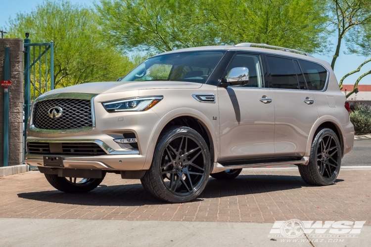 2018 Infiniti QX80 with 24" Gianelle Parma in Gloss Black wheels