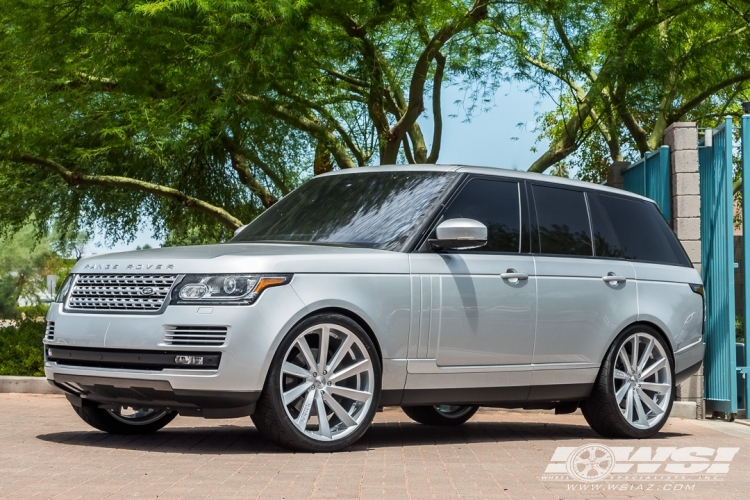 2017 Land Rover Range Rover with 24" Koko Kuture Kapan in Gloss Silver wheels