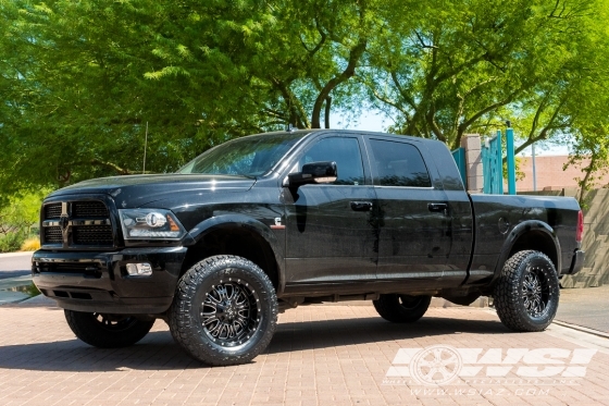 2014 Ram Pickup with 20" RBP - Rolling Big Power 89R Assassin in Gloss Black (CNC Accents) wheels