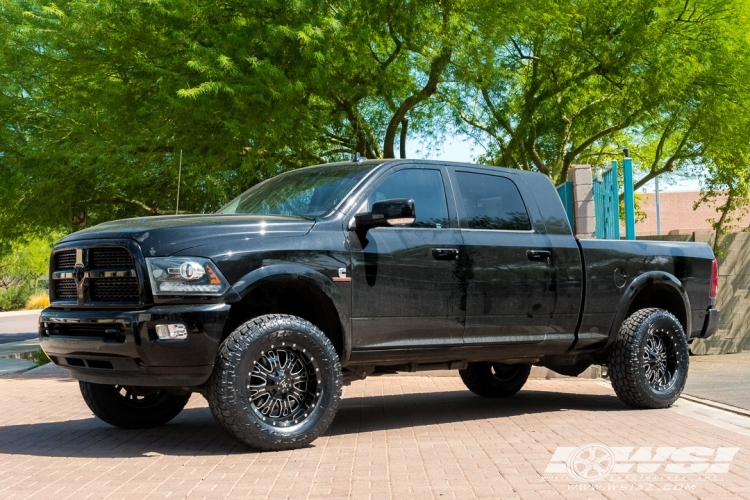 2014 Ram Pickup with 20" RBP - Rolling Big Power 89R Assassin in Gloss Black (CNC Accents) wheels