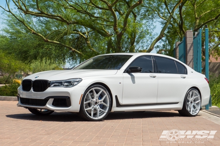 2018 BMW 7-Series with 22" Giovanna Haleb in Silver Machined wheels